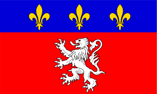 Lyonnais Region Flag vector illustration