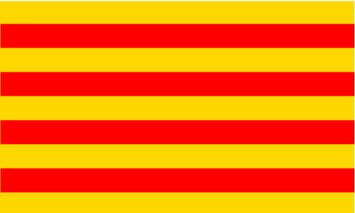 Bandera de la región de Rosellón vector dibujo