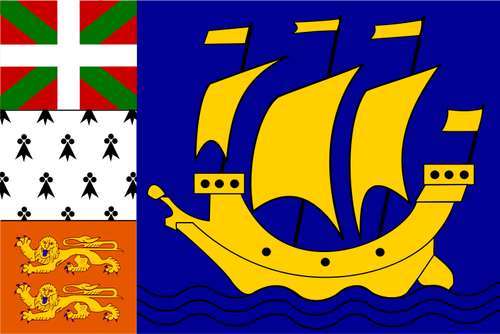 Saint-Pierre og Miquelons regionen flagg vektorgrafikk utklipp