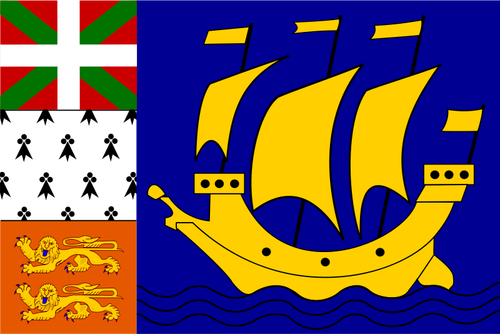 Drapeau de région de Saint Pierre et Miquelon vector clipart