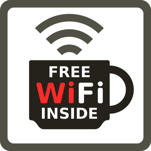 Gratis WiFi i etiketten vektor image