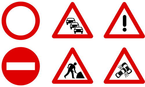 Trafic semne grafică vectorială icoane