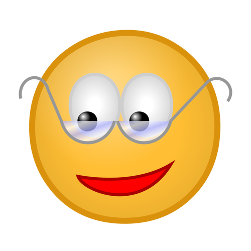Smiley dengan kacamata