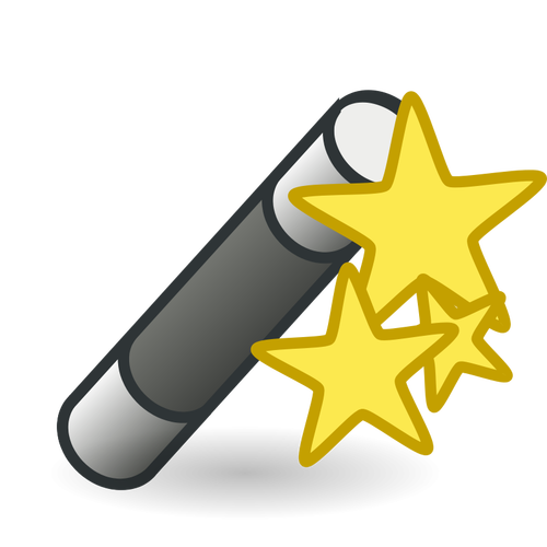 Wand with Stars Vector Graphics