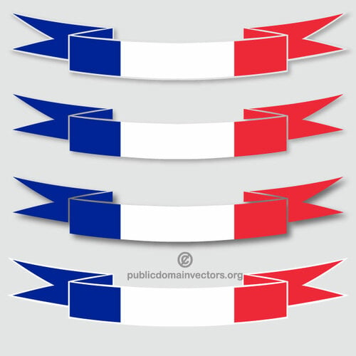 फ्रेंच ध्वज के साथ रिबन