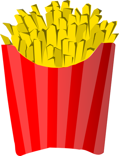 French fries in box vector clip art