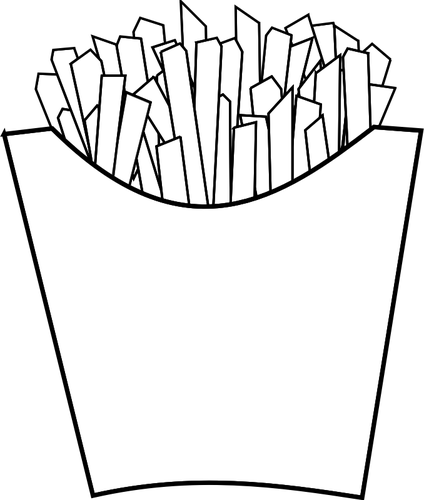 Pommes frites-Linie-Kunst-Vektor-Grafiken