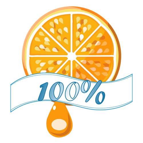 etiqueta 100% laranja vector