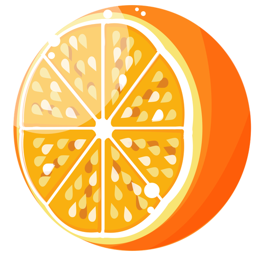 Свежий апельсиновый половина