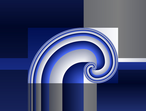 Vector illustration of grey and blue spiral design tile