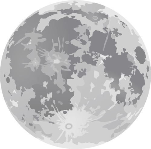 رسم القمر الكامل الرمادي