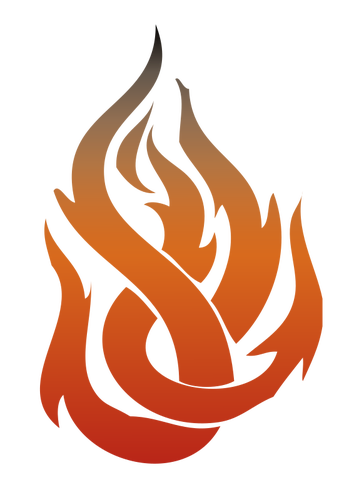 Vector clip art of fire flame in orange color