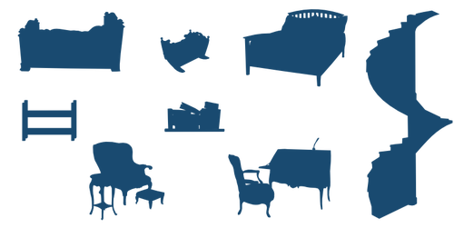 Мебель силуэты векторное изображение