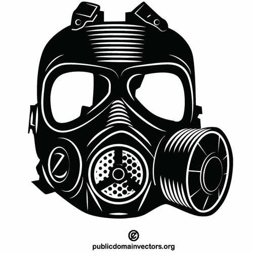 Gasmaske monochrome ClipArt