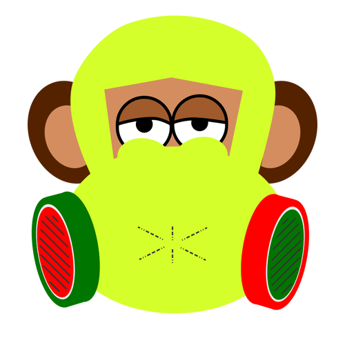 Maimuţă cu masca de gaze