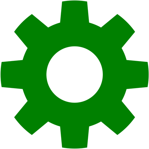 Groene "instellingen"-icoon