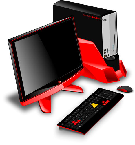 Generieke gaming computer station vectorafbeeldingen