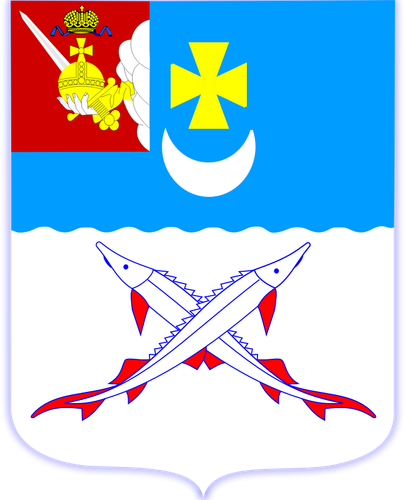 Vector drawing of coat of arms of Belozersk town