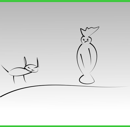 Geest en kat vector tekening