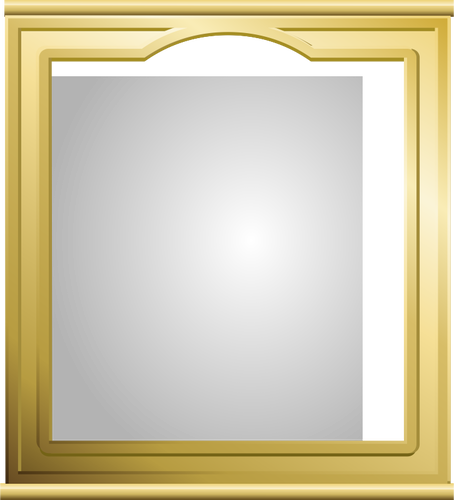 Specchio di illustrazione vettoriale in cornice dorata