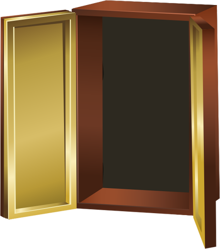 Grafika wektorowa brązowy kolor szafki otwarte