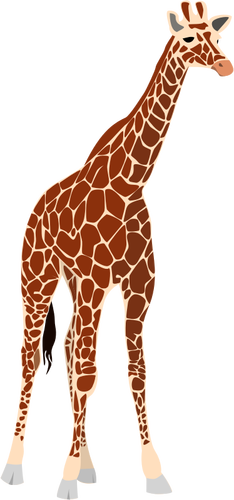 Vectorillustratie van hoog bruin giraffe