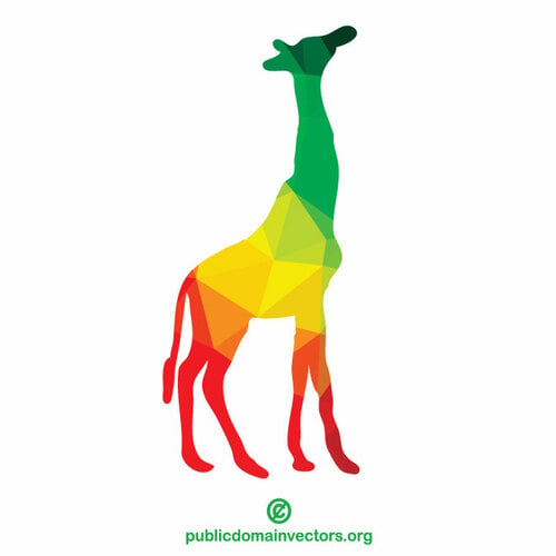 Žirafa barevná silueta
