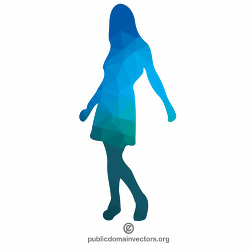 Silhouette bleue de fille