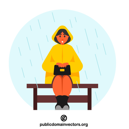 Woman in the rain