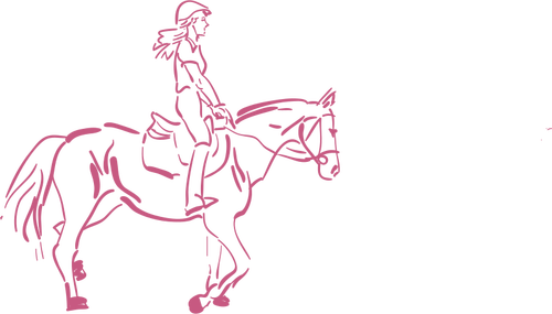 Mädchen auf einem Pferd-Vektor-illustration