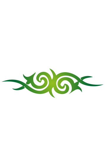 Vetor desenho de decoração simétrica verde topo da página
