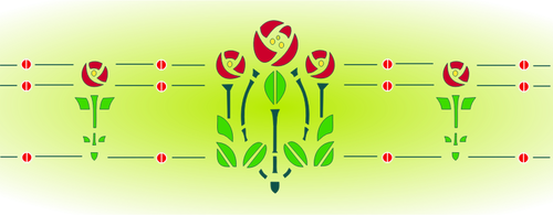 Mawar pada hijau latar belakang ilustrasi