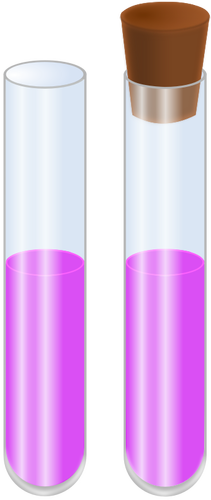 Vector graphics of two glass tubes with liquid