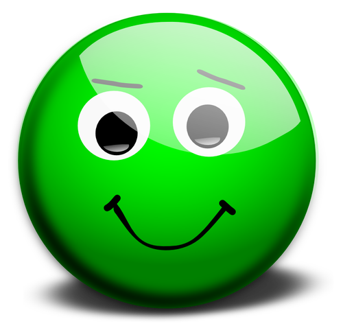 Disegno vettoriale di verde faccia felice