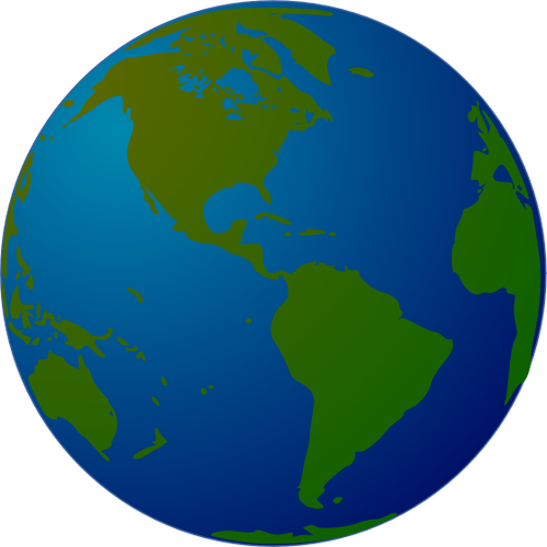 Globe vender mot nord og Sør-Amerika vektortegning