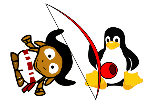 Tux y cómico gnu