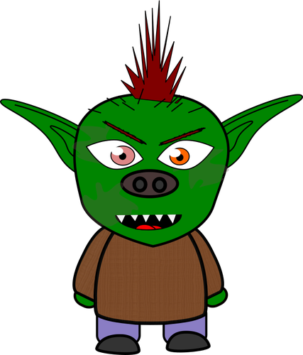 Zelená kreslená goblin