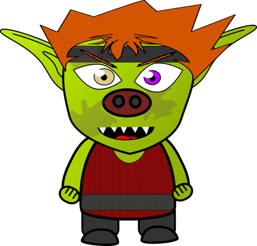 Cartoon mad goblin