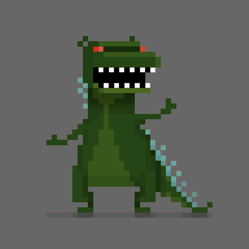 Dino Monster pixel vektorritning