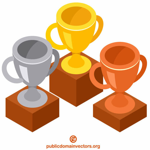 Trophies 3D clip art