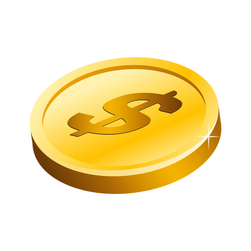 Zlatý dolar mince vektor