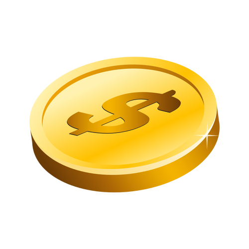 Gold Dollar Coin Vector