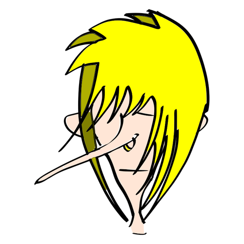 Kreslený kluk s dlouhým nosem vektorový obrázek