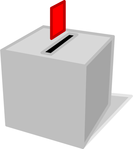 मतदान काग़ज़ वेक्टर क्लिप आर्ट के साथ मतदान बॉक्स