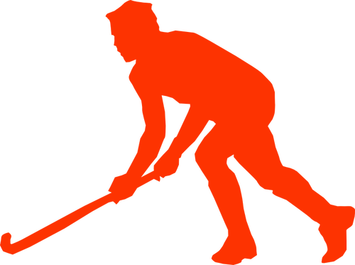 Silhouette-vektor-ClipArt-Grafik des Gras-Eishockeyspieler