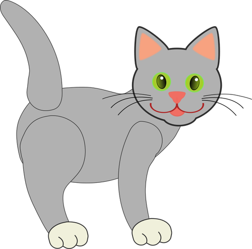 Smiling cat vector drawing