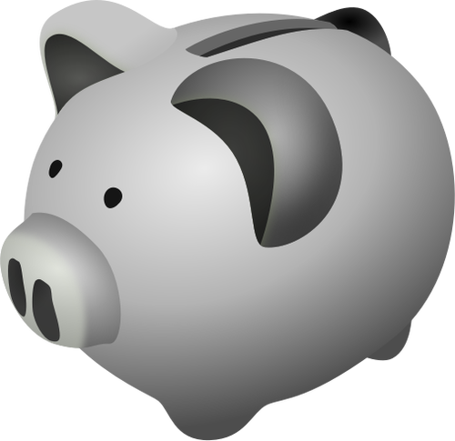 Imagen vectorial piggybank gris