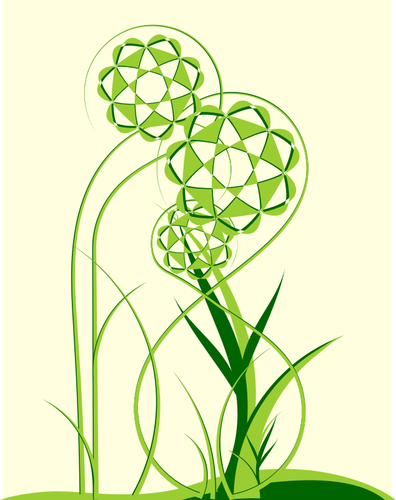 Bunga hijau abstrak vector seni klip