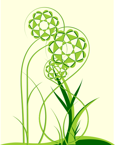 Abstratas verdes flores vector clipart