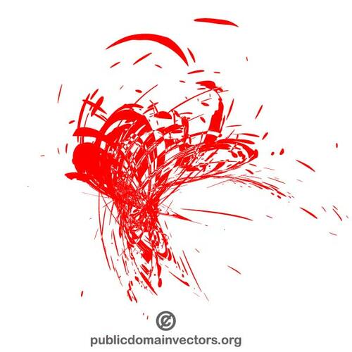 Red paint splatter vector